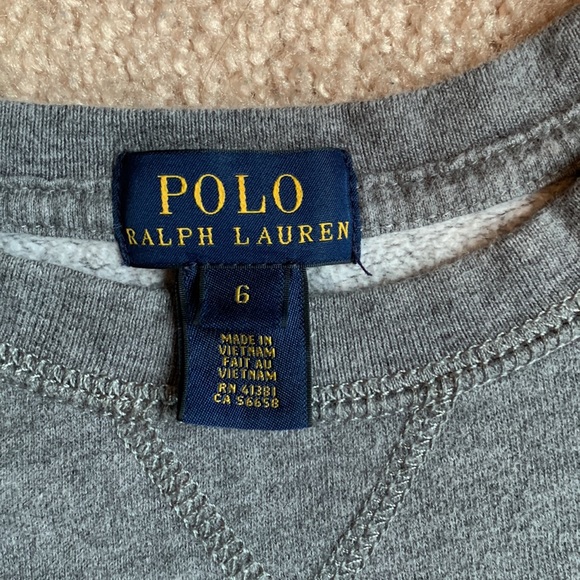 Polo Ralph Lauren Boys Gray crewneck sweatshirt size 6 - Picture 2 of 2